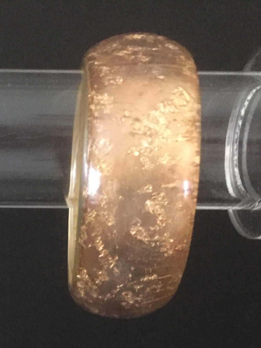 Pressed Gold Tone Speckle Foil Bangle Bracelet/1 1/4 In. Wide/NEW/NEVER WORN!